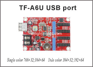 CHINA TF-A6U Controlador USB Led P10 Display Tarjeta de control de color único y dual 768 * 32,384 * 64 píxeles Soporte para placa Led proveedor