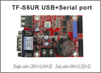 CHINA TF-S6UR USB y puerto de serie Modulo P10 de color único y dual Soporte de pantalla de texto LED Tarjeta de control LED asíncrona proveedor
