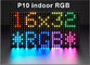 La temperatura y el tiempo móviles de la exhibición de mensaje de la muestra interior de P10 SMD RGB LED exhiben el módulo a todo color de la exhibición de matriz de SMD LED proveedor