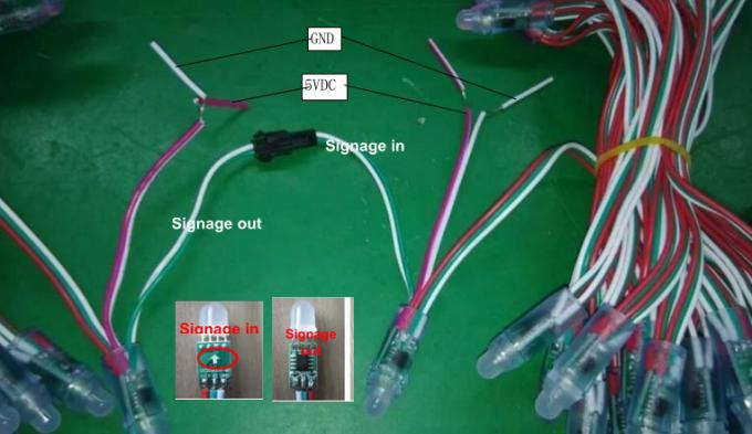 muestras de publicidad al aire libre llevadas programables del colorchange de la señalización del bedrahtet de 5V 12m m RGB LED que construyen el decoraion