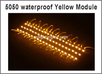 CHINA La prenda impermeable brillante estupenda 20pcs/lot SMD 5050 el color amarillo IP65 de 3 módulos del LED llevó las lámparas DC12V para la cartelera proveedor