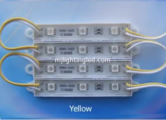 CHINA 5050 Luz LED amarilla 12V módulos de píxeles 3LED Color amarillo IP65 lámparas LED DC12V para cartelería proveedor