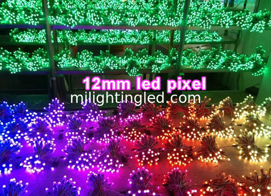 Cadena de luces LED de píxeles digitales direccionables Fullcolor de 12 mm UCS1903, 50 unidades/cadena para decoración navideña proveedor