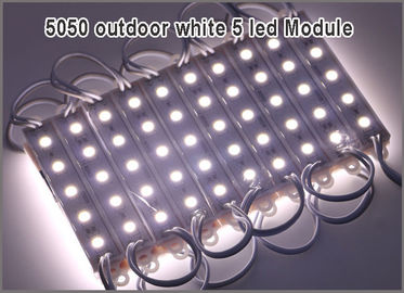 5 LED SMD 5050 módulos resistentes al agua LED Modulo de luz de fondo para letras de signo DC12V 1.2W 5 Led 75mm*12mm 20pcs/String proveedor