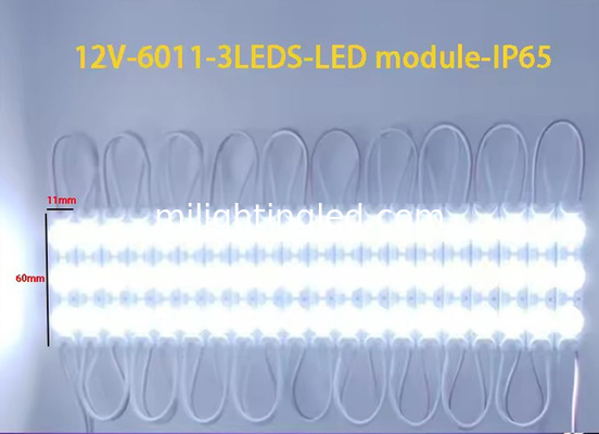 6011 3leds LED Modulo 12V 2835 1.5W Alto brillo para la caja de luz Carta publicitaria Signo de inyección Lente moldeada Luz proveedor