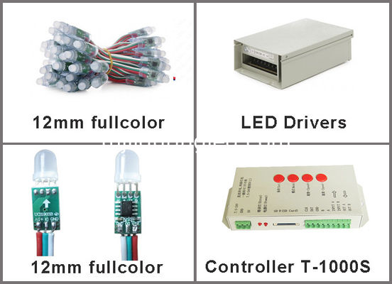 Luz de píxeles LED de color completo de 12 mm y 5 V con chip 2811/1903 para pantallas de matriz de puntos de píxeles proveedor