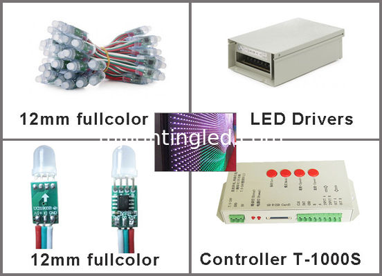 Luces de punto LED de 12 mm y 5 V a todo color 281IC 1903IC para decoración de escenarios proveedor