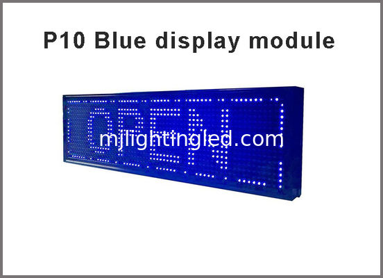 Módulo del LED P10, luz azul del anuncio del solo del color de la pantalla LED mensaje del movimiento en sentido vertical